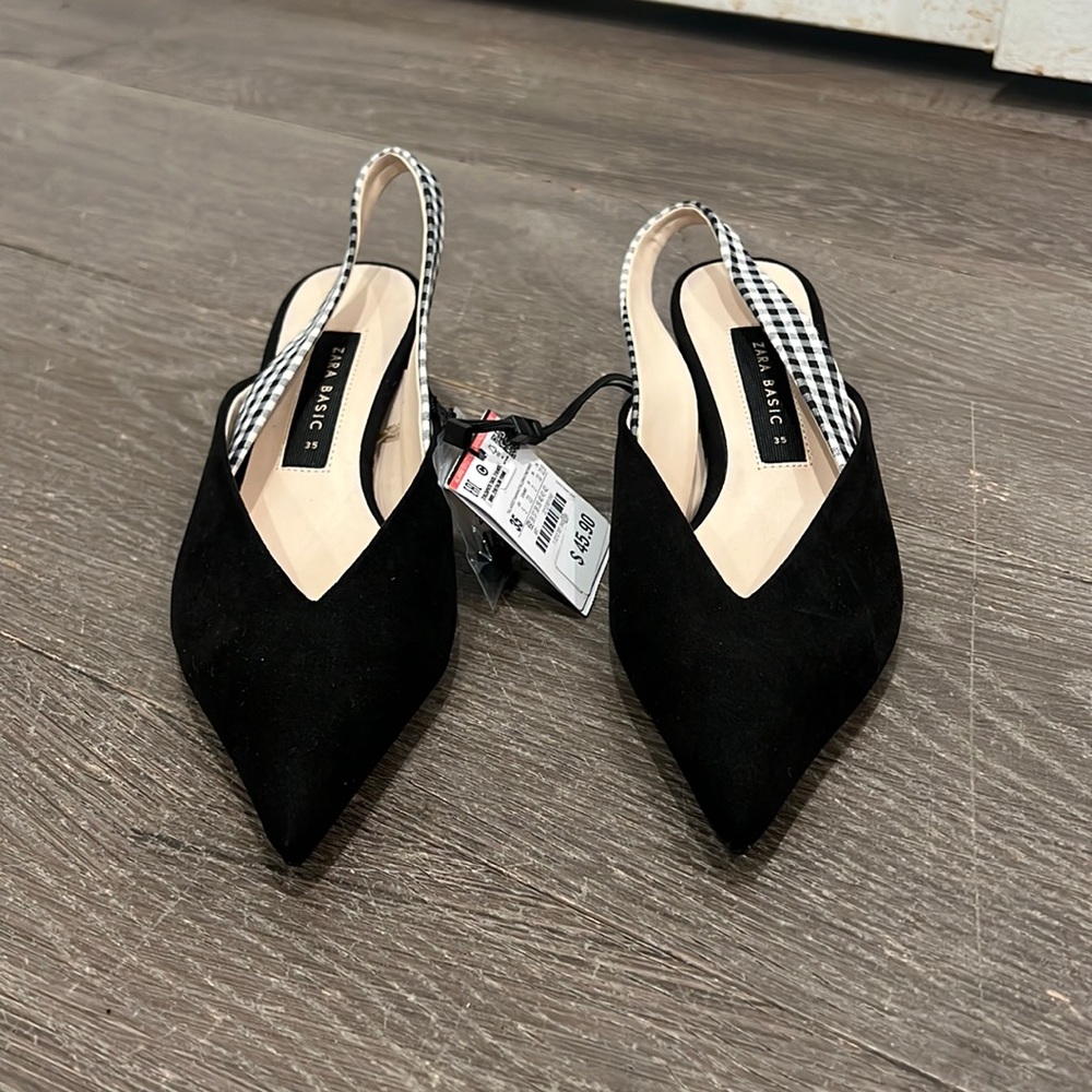 Zara sling backs, kitten heel, Brand new with tags